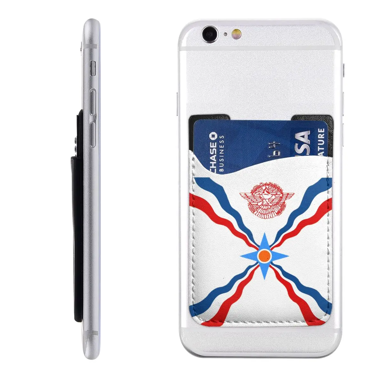 Custom Assyrian Suryoyo Flag Phone Wallet Case Adhesive Syriac Aram ID Card Slot Holder