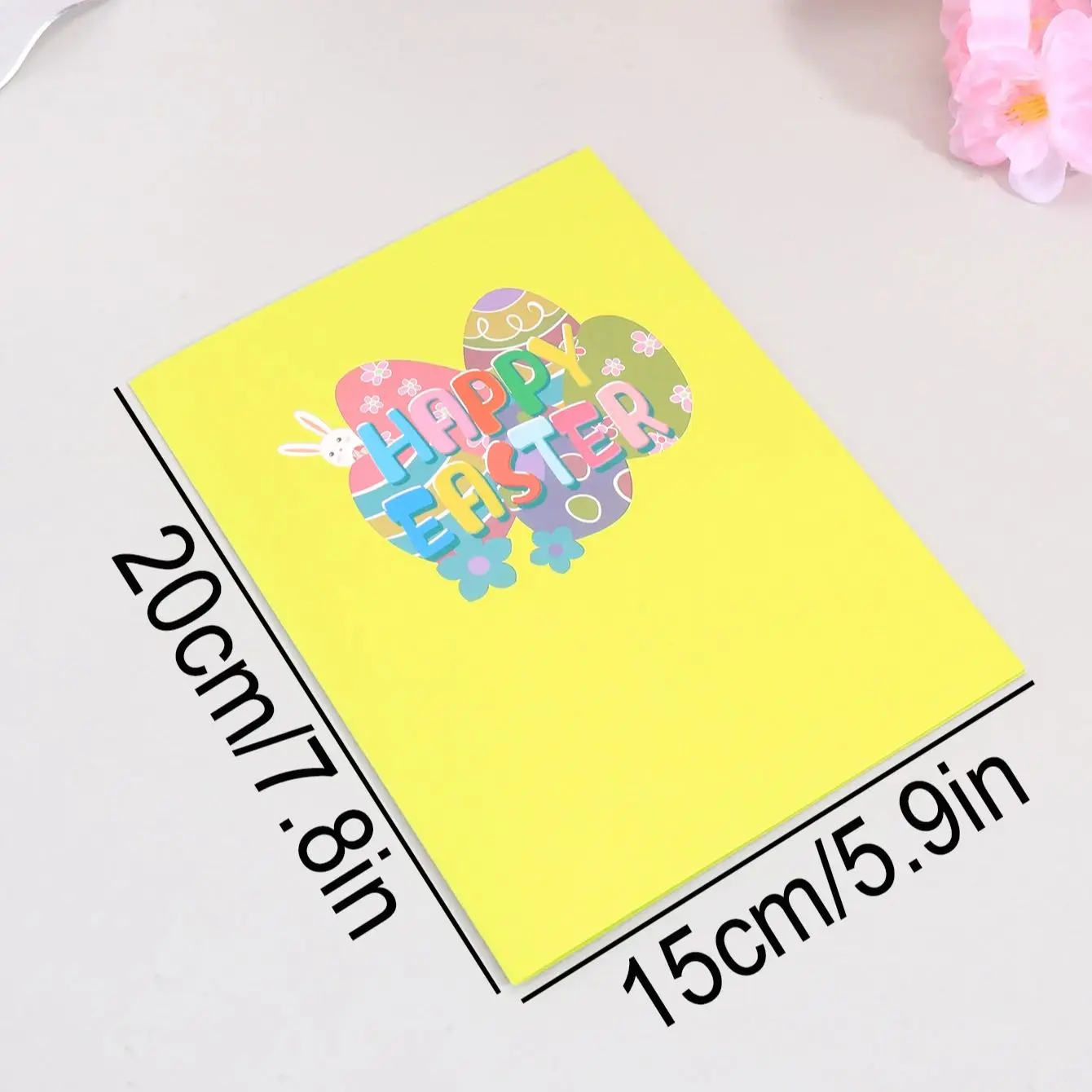 Easter 3D Paper Pop-Up Card, Personalized Bunny in Flower Garden Blessing Greeting Card, Comes Envelope, Creative Gift