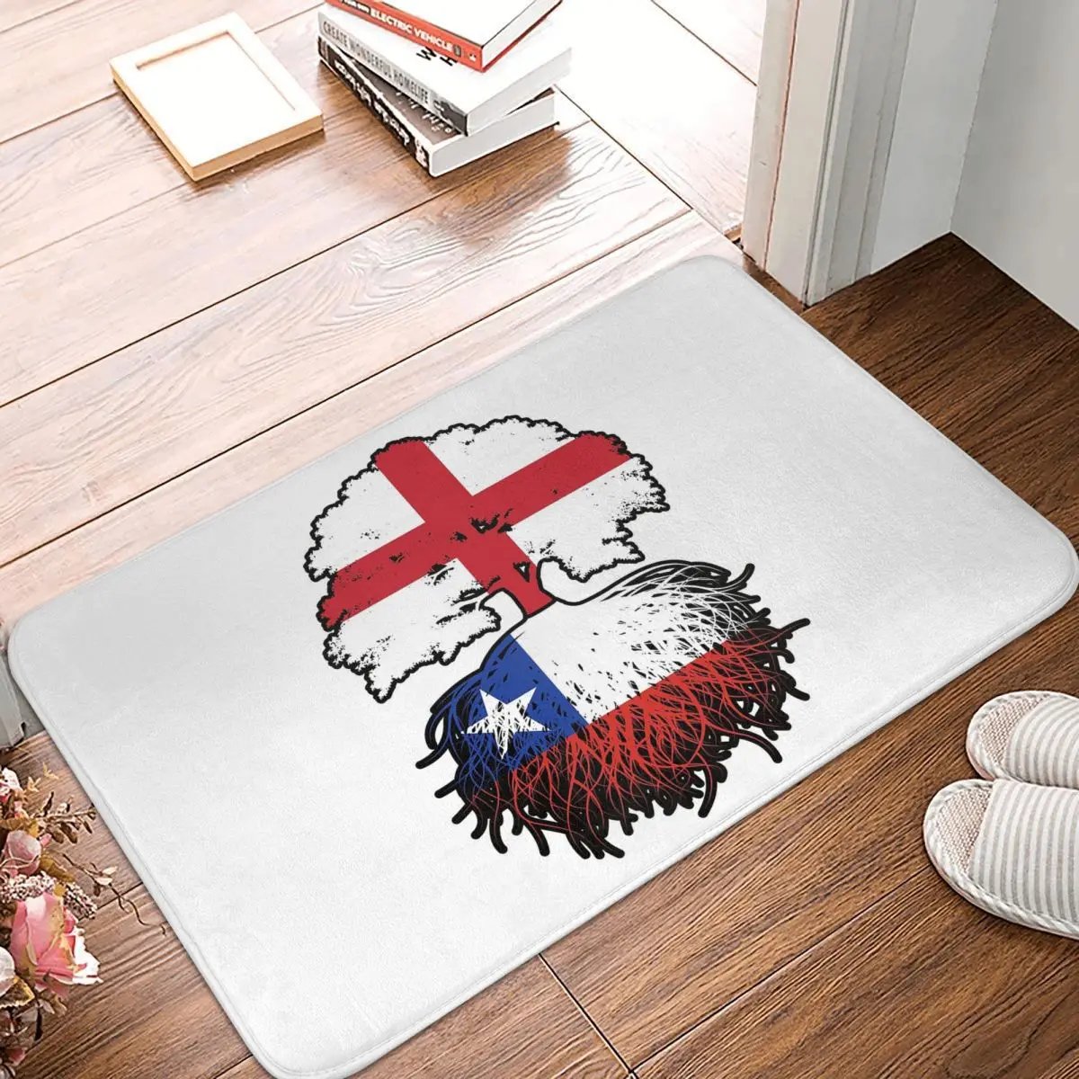 Chile Chilean English England Tree Roots Flag Non-slip Doormat Floor Mat Mat Carpet Rug for Kitchen Entrance Balcony Footpad Mat