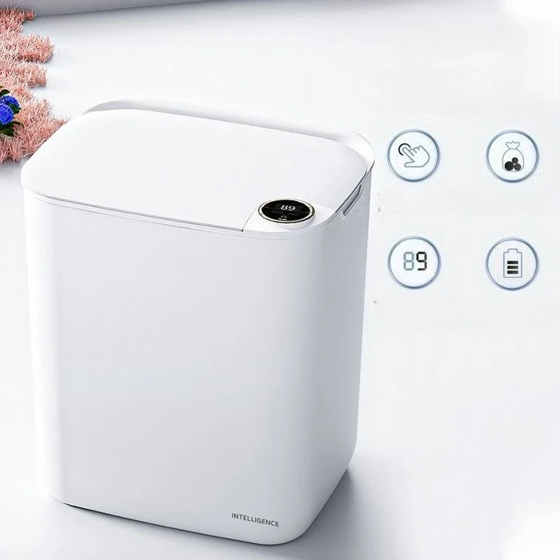 

Garbage Bin Intelligent Sensing Garbage Display Type-C Charging Intelligent Automatic Garbage Bin Bathroom Household Dustbin