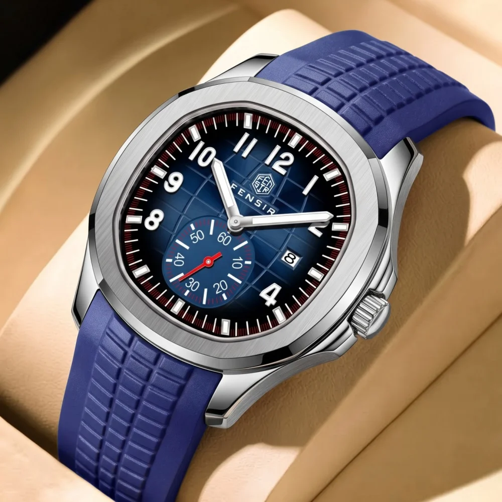 Classic Sports-Style Men's Quartz Watch with a Checkered Dial, Small Second Hand, Calendar Function, Waterproof, Luminous, Soft Rubber Strap, Versatile for Commuting and Outdoor Activities, Fashionable Business Casual Simple Watch, Perfect for Holiday Gifts