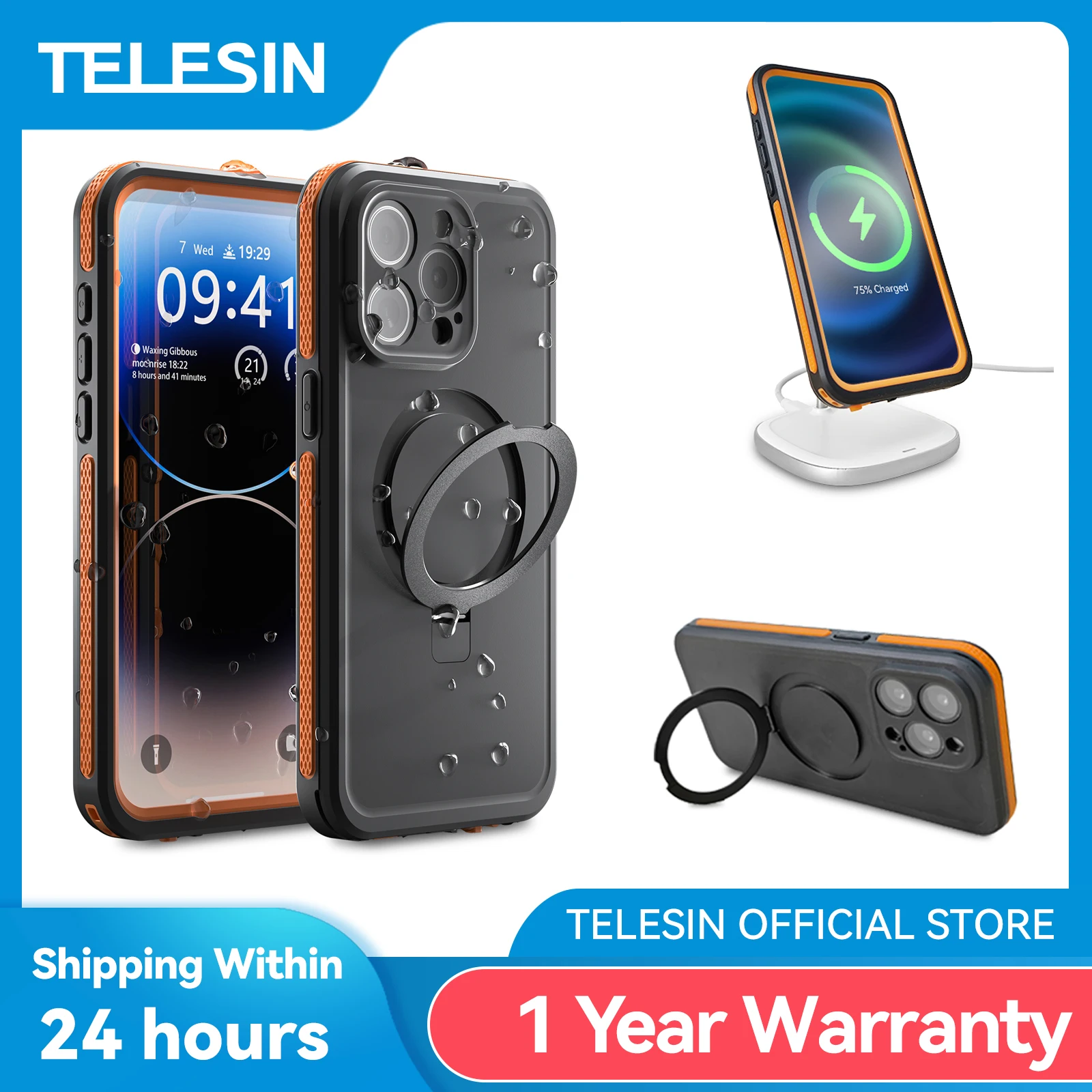 TELESIN IP68 Waterproof Case For IPhone 15 15 Pro 15 Pro Max Phone Drop proof Cover Diving Underwater Swim Outdoor Protection