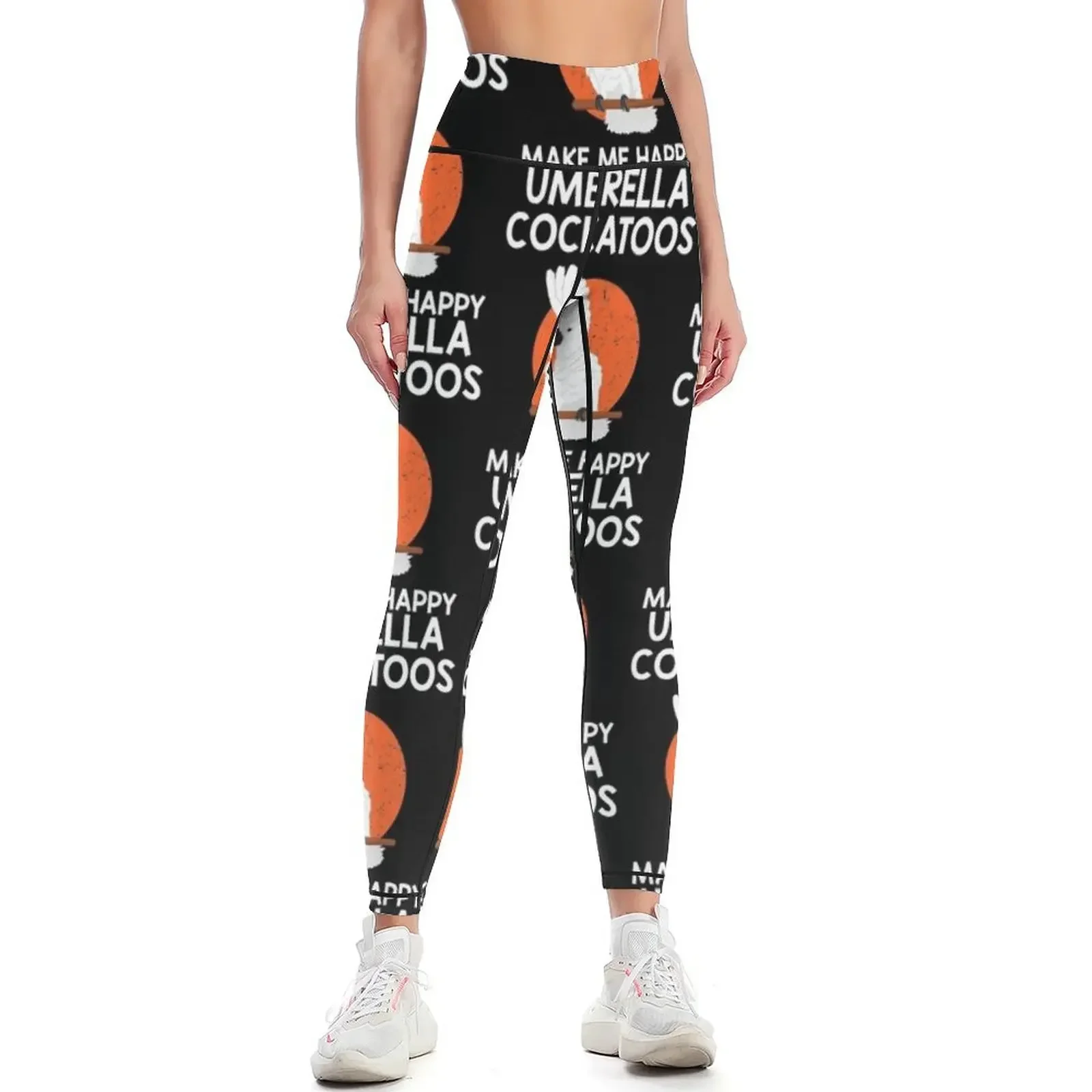 

Happy Parrot Lover Umbrella Cockatoo design Leggings Women's fitness Women's tights Sports pants for Womens Leggings