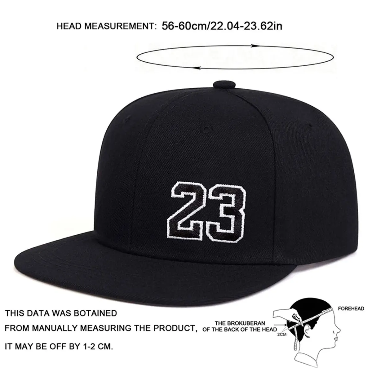 1piece Unisex Number 23 Embroidery Hip Hop Hat Outdoor Adjustable Sunscreen Leisure Hat Spring Autumn Travel Tourism Vacation