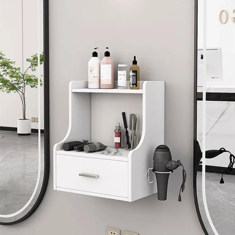 Space-saving Wall-mounted Barbershop Tool Cabinet Hair Salon Dedicated Storage Drawer Hairdressing Studio Hair Dryer Rack