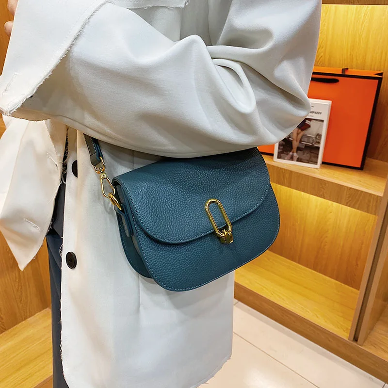 Soft Genuine Leather Women\'s Bag Fashion Simple Commuting Solid Colour Single Shoulder Bag Crossbody Bag Luxury Cow Leather Bag