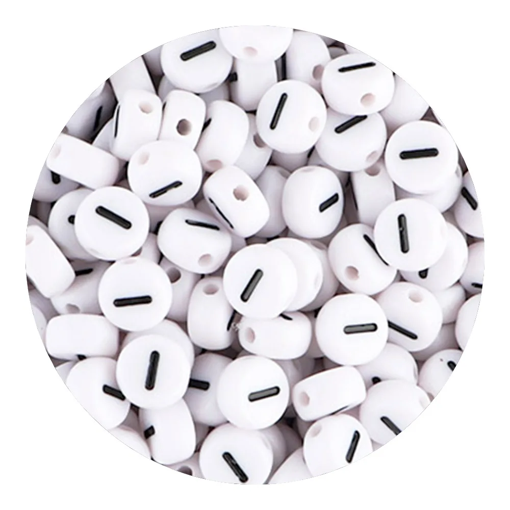 50/100/200 stks/partij 7x4mm Wit A-Z Ronde Alfabet Acryl Letters Kralen Losse Spacer voor Sieraden Maken DIY Armband Accessoires