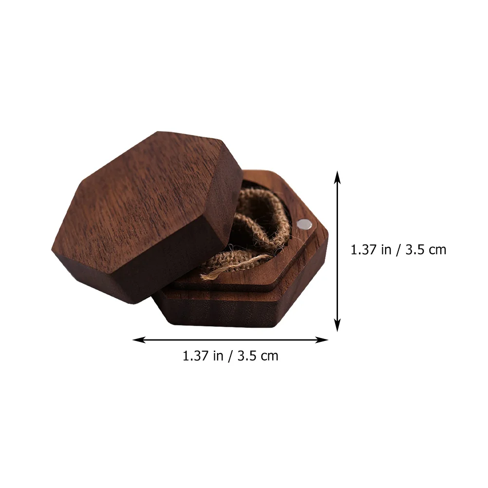 

Wooden Ring Jewelry Packaging Container Black Jewelry Packaging Box Walnut Premium Material Smooth Surface Storage Box