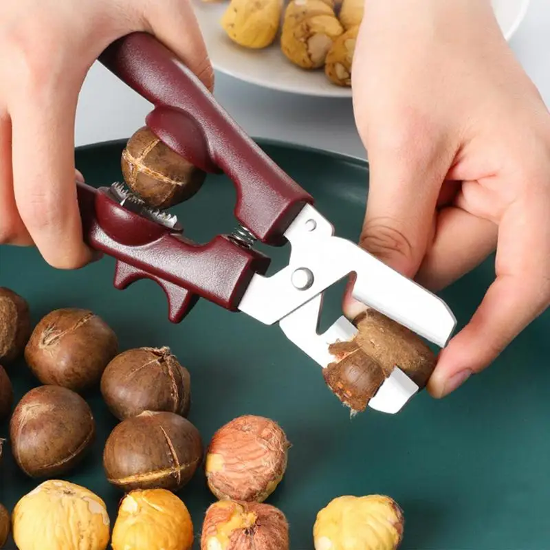 

Chestnut Peeler Stainless Steel Chestnut Opener Long Handle Chestnut Skin Remover Nut Opener Tool Multifunction Walnut Nut