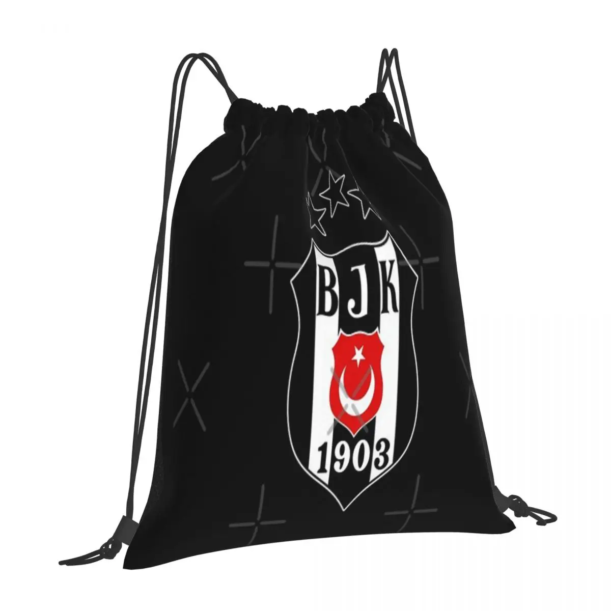 Besiktas Logo Traveler'S Drawstring Backpacks Designed Wanderers Ideal School Camping Excursions Canvas