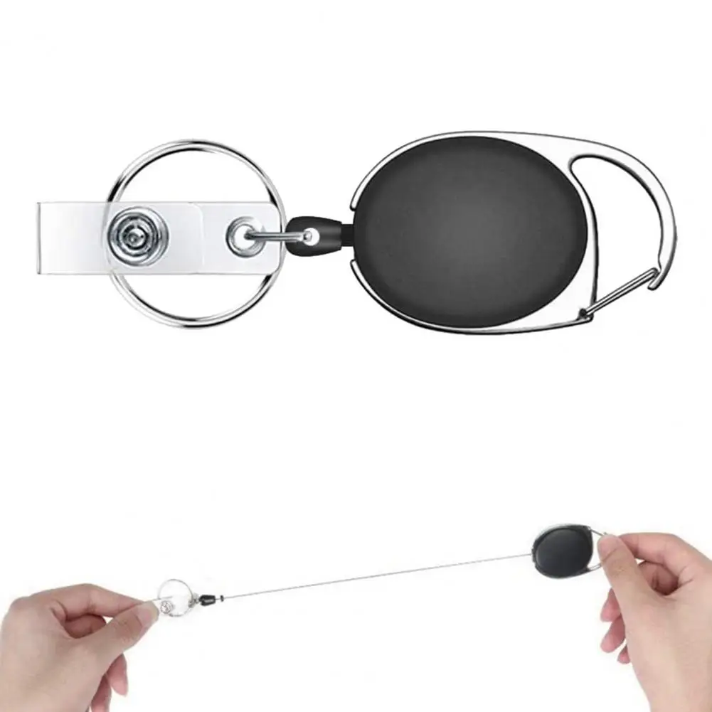 Badge Reel ผู้ถือบัตร Heavy Duty Badge ผู้ถือกันน้ํา Badge Reel ผู้ถือ Heavy Duty Retractable Key Ring โลหะป้องกันการสูญหาย