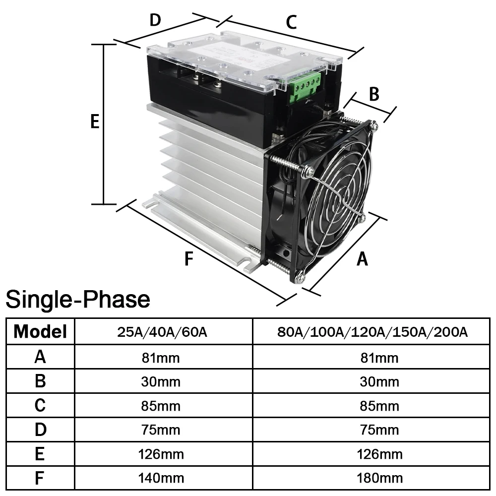 EARU Single/Three Phase Solid State Relay Voltage Regulator Module Power Regulator Thyristor 80A SSR Fully Isolated Intelligent