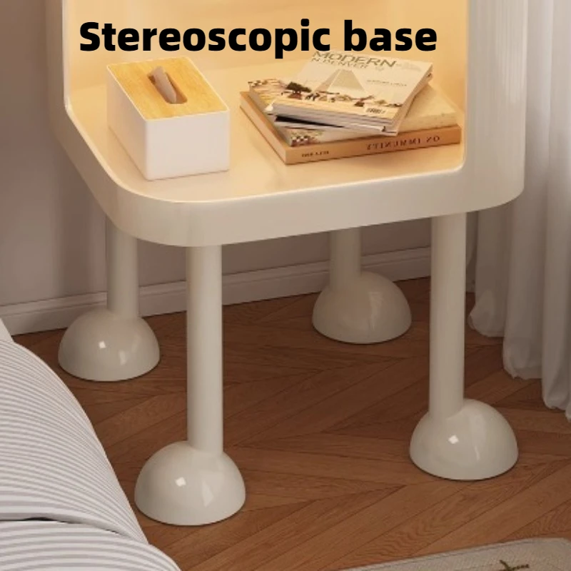 Metal Small-sized Glass Nightstand Desktop Solid Color Square Strong Load-bearing Cat Nest Stereoscopic Base Modern Furniture