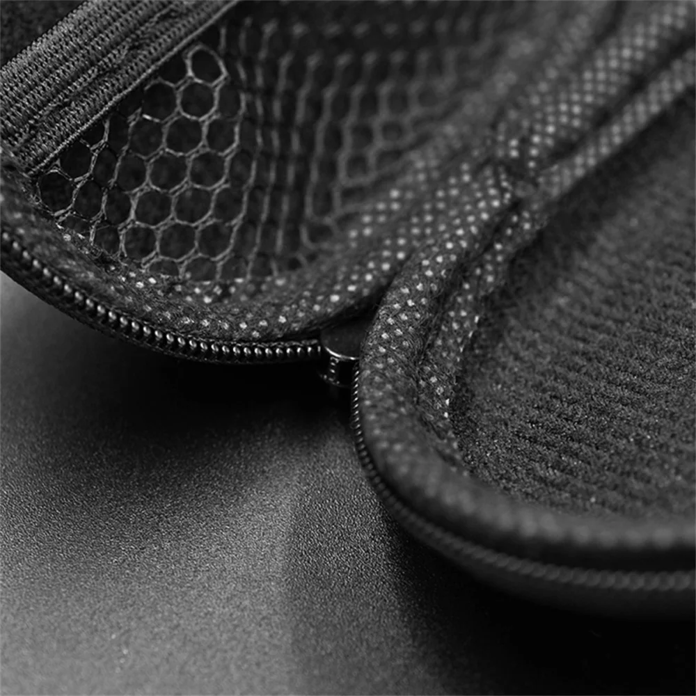 KZ Oval Earphone Storage Bag Headphones PU Zipper Storage Box Black Portable Hold Box For Earphone Headphone Accessories