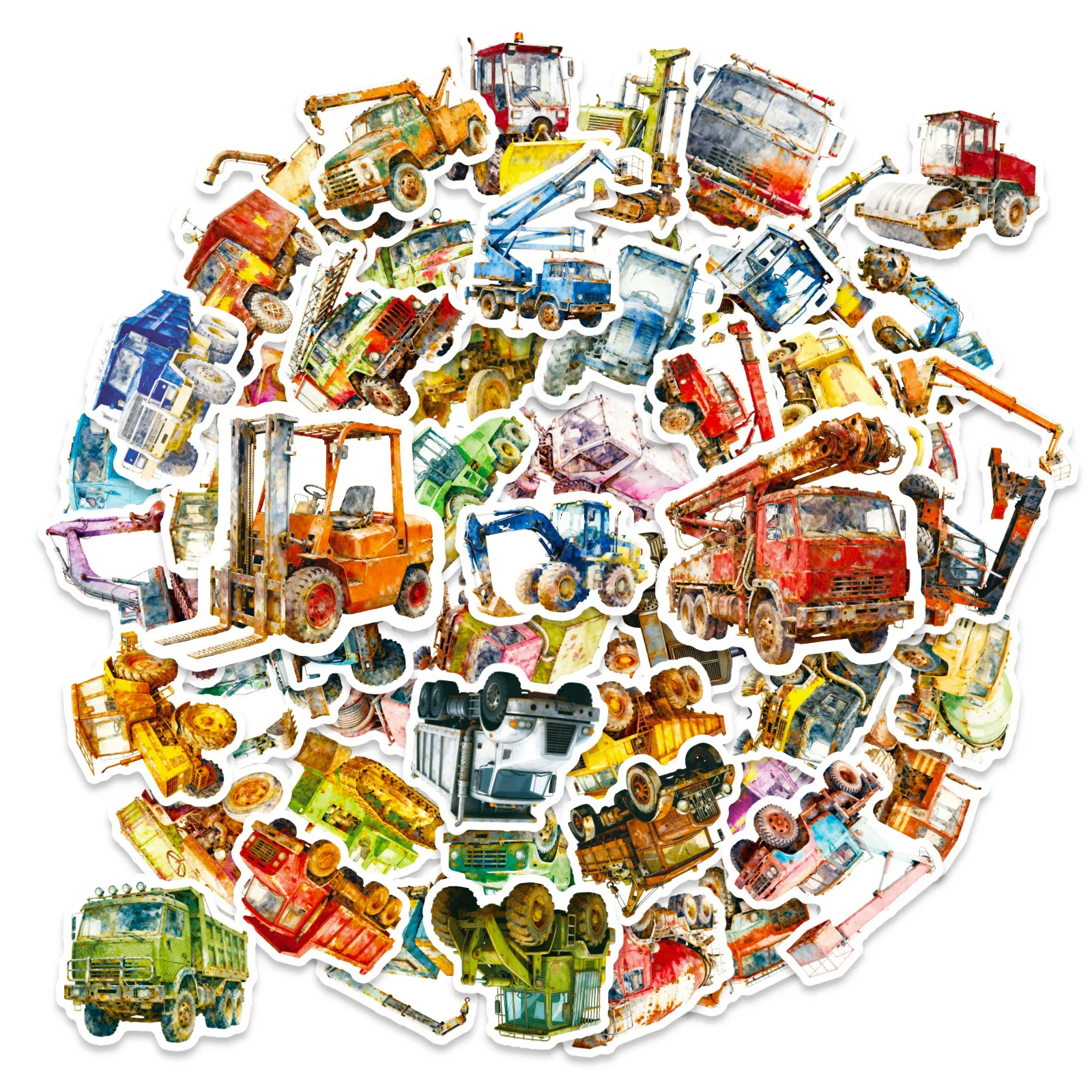 

56PCS Heavy Industry Engineering Vehicle Stickers Waterproof Decoration Notebook Water Bottle Motorcycle Helmet Laptop Stickers