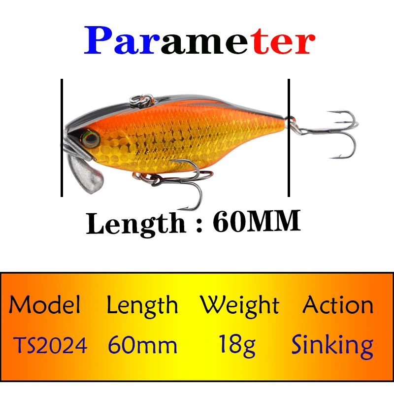 1PCS Testar Fishing Lures 60mm 18g Long Casting Vibrationg Bait Iig Head Artificial Wobblers Laser Hard Bait Bass Trout Pesca