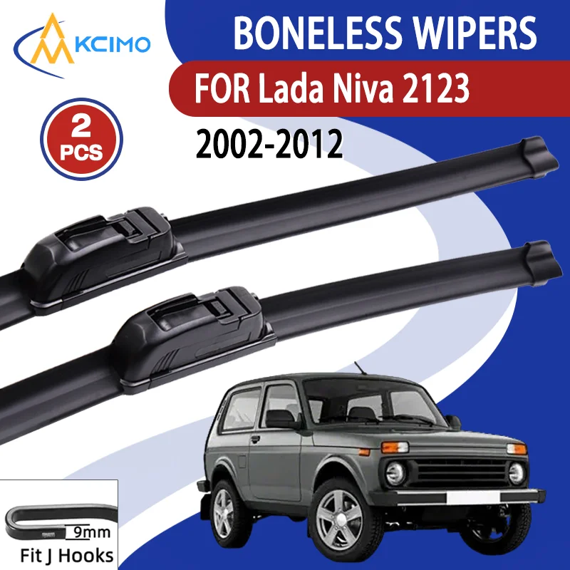 Passend für Lada Niva 2123 2002–2012, 20 Zoll + 20 Zoll U-Typ-Wischerblätter ohne Knochen, Premium-AAA-Gummi, extrem leise, streifenfrei