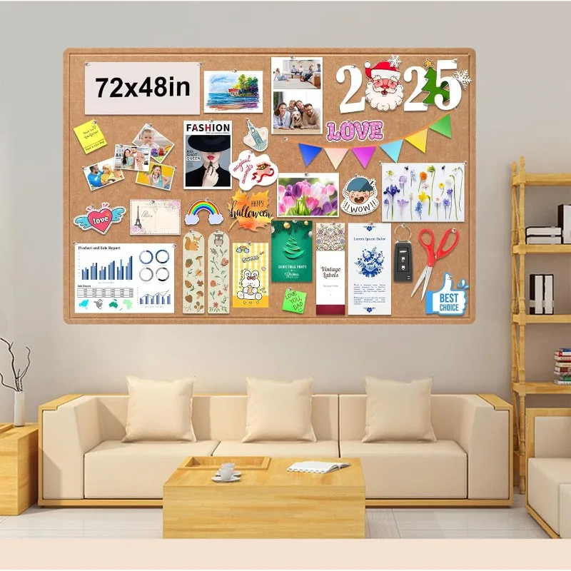 

Large Bulletin Board, Foldable 72x48 Inches Cork Board Alternative, Large Felt Board Decorative Pin Board For Wall, Foldable Pho