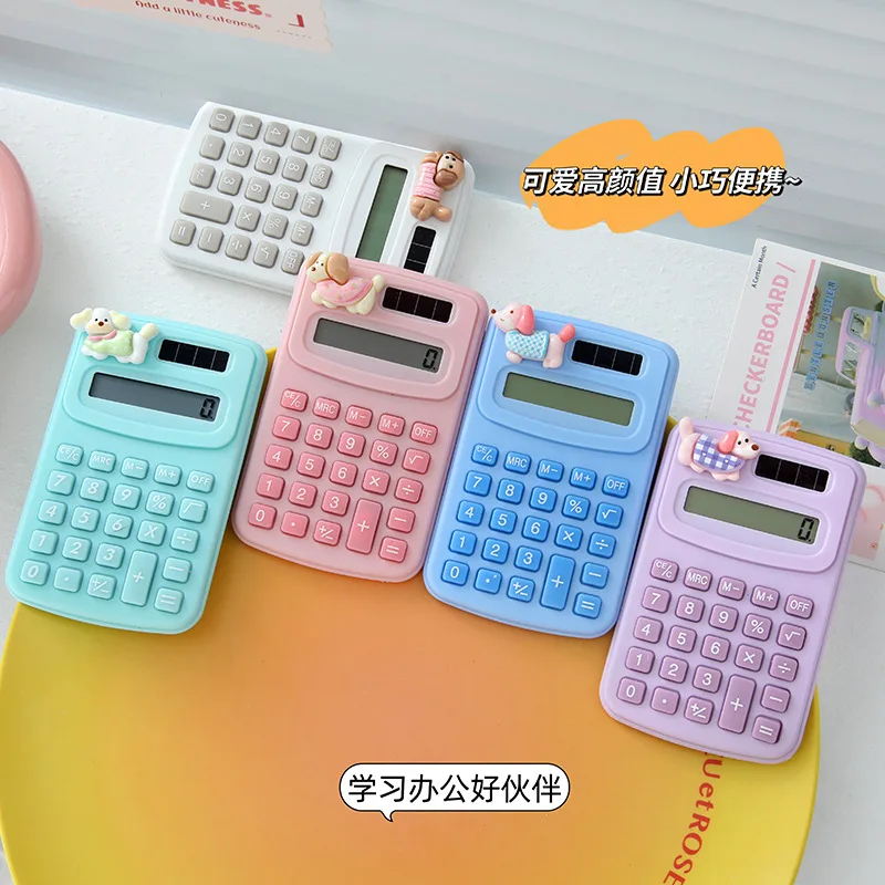 Cartoon Cute Puppy Calculator Fashion Mini Small Calculator Portable Office School Students Mathematical calculation
