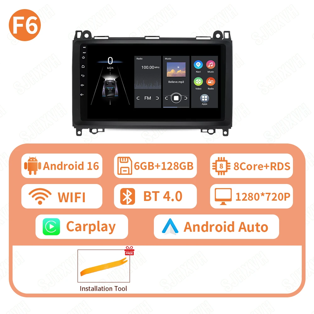 Voor Mercedes Benz B200 Sprinter W906 W639 EEN B Klasse W169 W245 Viano Vito Android 16 Autoradio Carplay Auto stereo