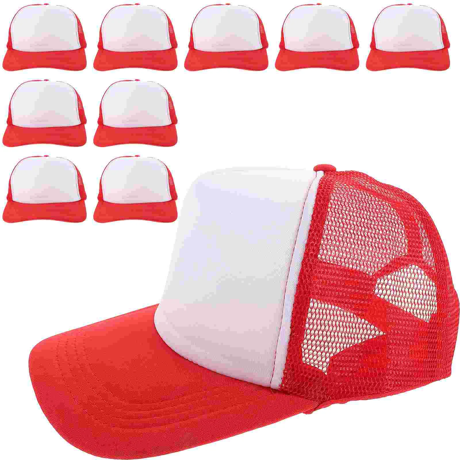 

10 Pcs Mesh Baseball Cap Sublimation Caps DIY Heat Transfer Hat Blank Outdoor Pvc Unique Pattern Hats