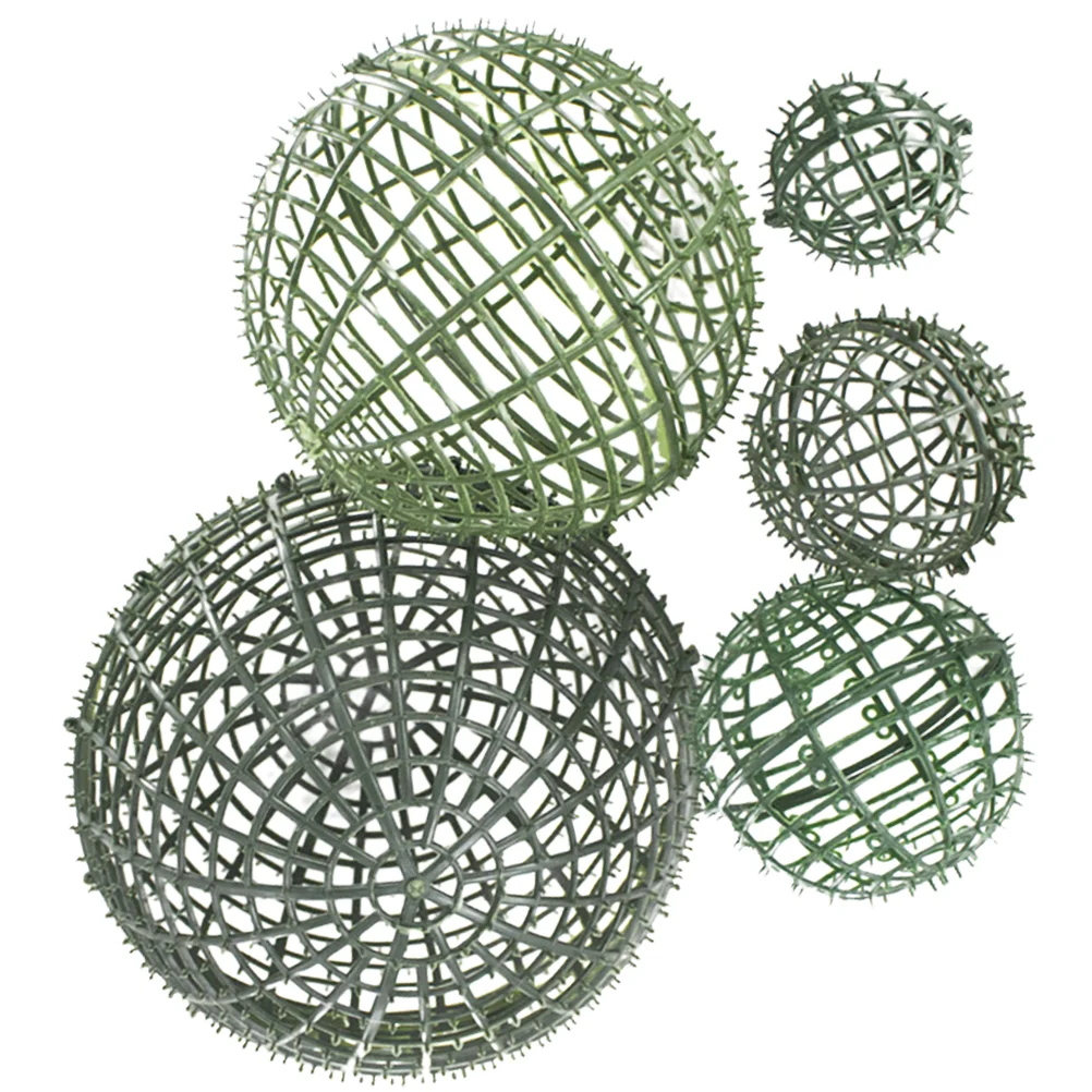 

5 Pcs Artificial Plants Ball Support Cage Grass Balls Rack Plastic Wedding Poinsettia Garland with Lights Topiary Frame