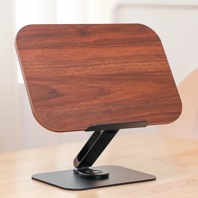 

New Book Stand for Reading Adjustable Book Holder with 360° Rotating Base Elastic Page Clips Foldable Desktop Riser Stand