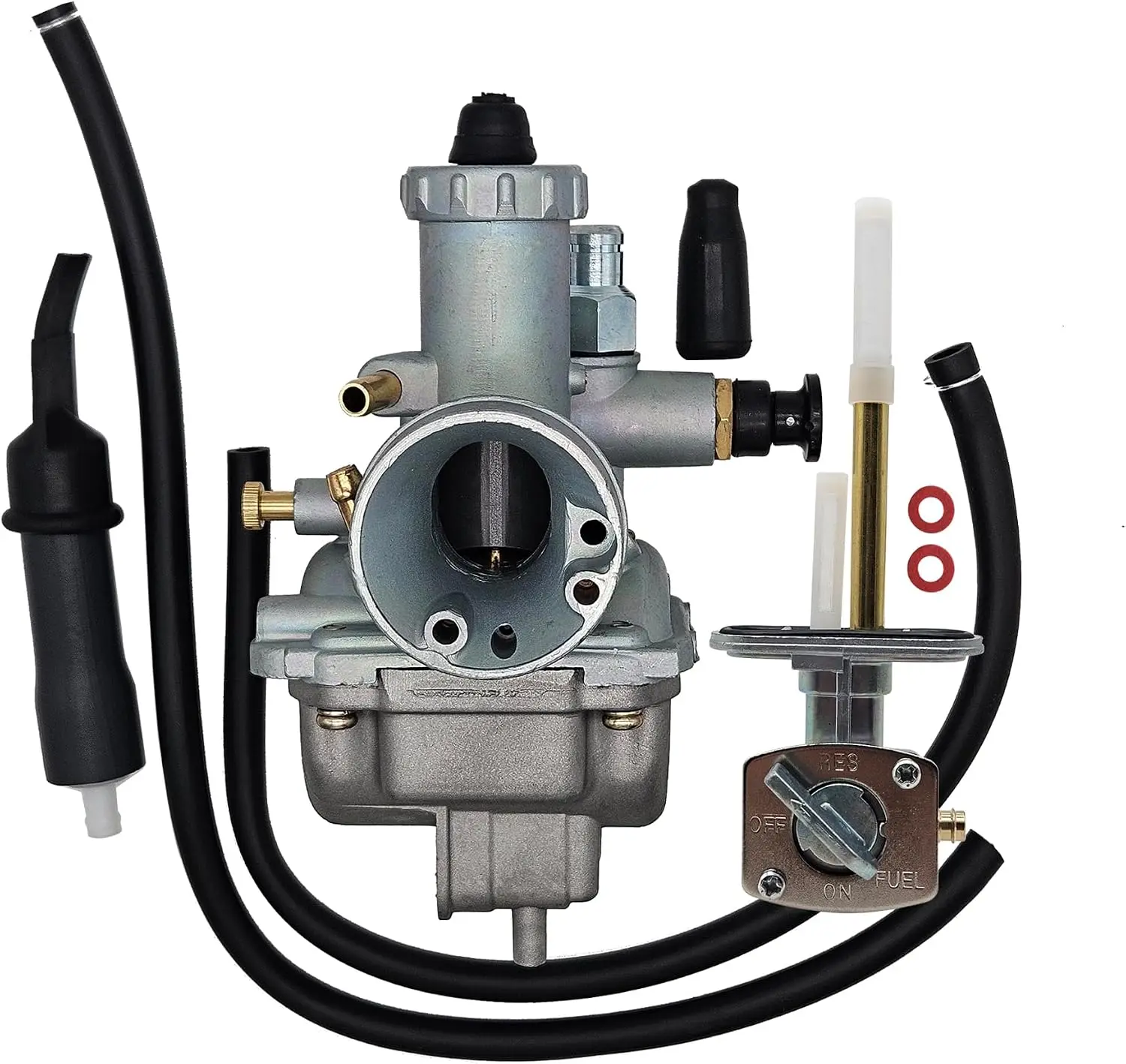 Carburetor and Fuel Petcock Valve For Suzuki Quadrunner 160 LT160 LT160E LT-F160 1989-2004