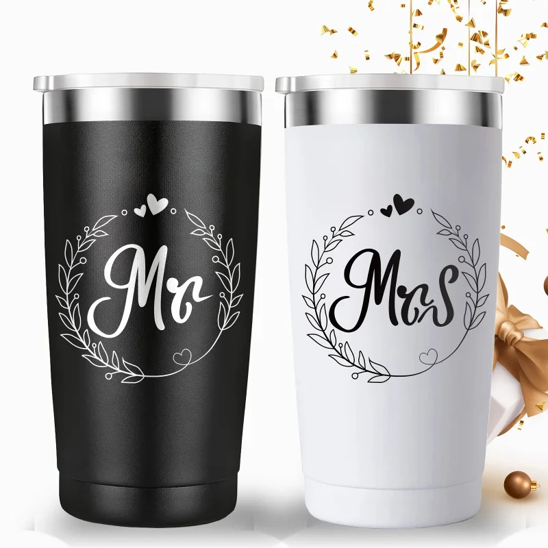 a Pair，Mr. and Mrs. Cup，Stainless Steel Insulation Travel Cup