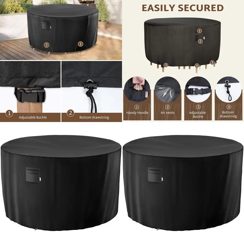 

Всепогодный чехол для мебели для патио 80 x 34, водонепроницаемый и устойчивый к ультрафиолетовому излучению для уличных столов и стульев, сверхмощный 600D