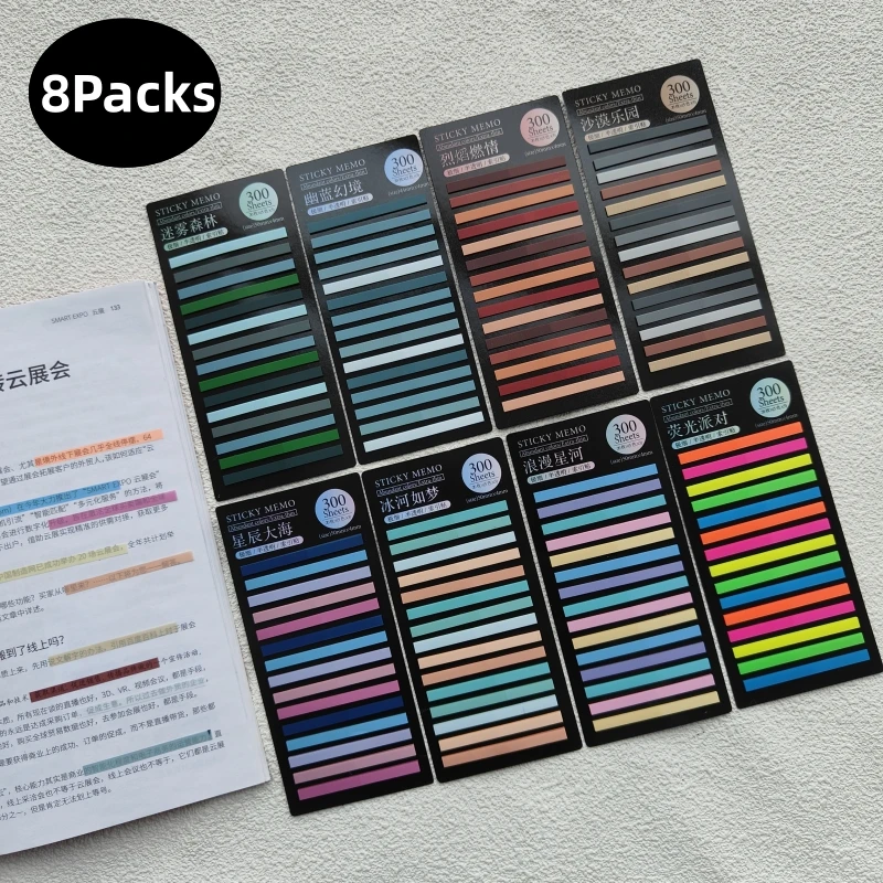 2400 Blatt PET Super Fine Index Memo Pad DIY Fluoreszierende Markierung Aufkleber Büro Schulbedarf Durchscheinende Notiz Klebrig