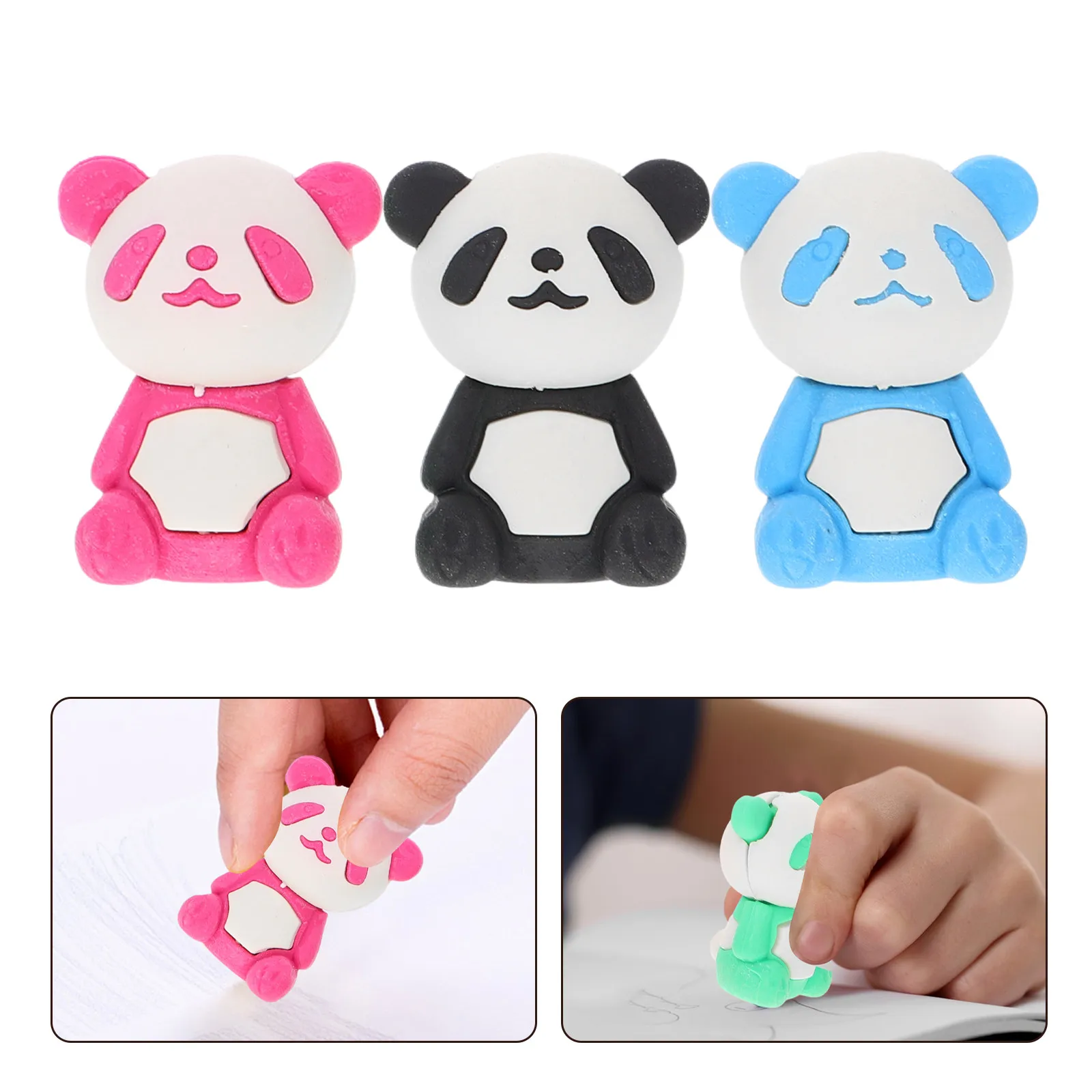 

16Pcs Panda Shaped Erasers Premium Rubber Kids Eraser Set Cute Cartoon Writing Practice School Supplies