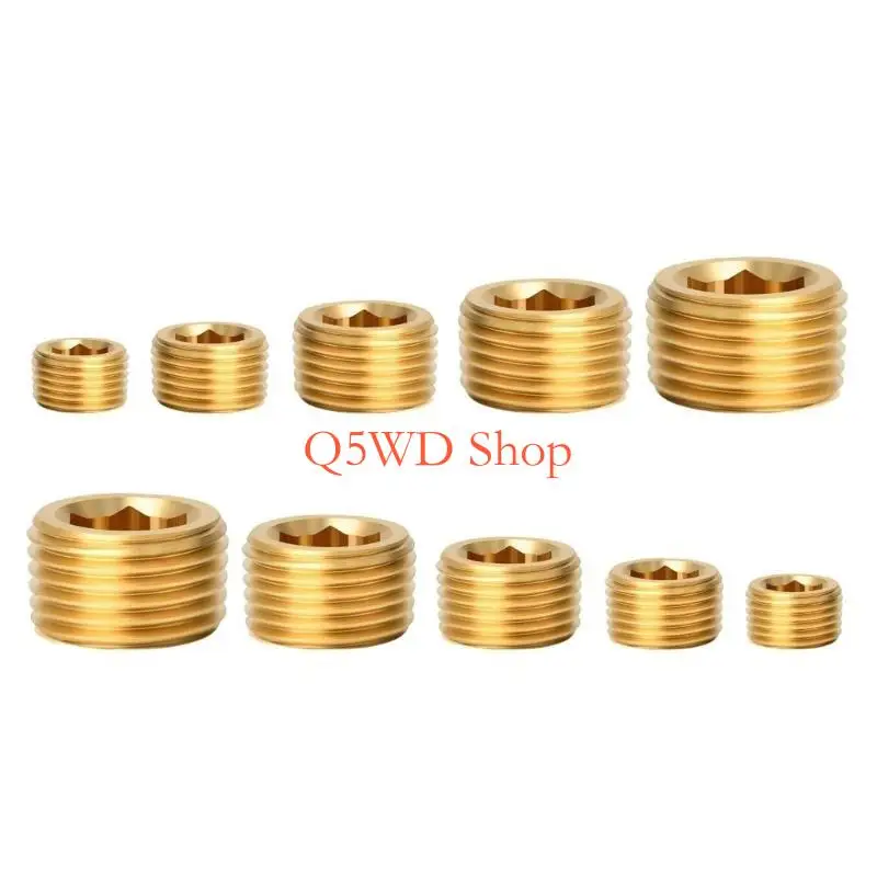 Q5WD PRASS PIPE SLIPS مجموعة التشكيلة 10/25pcs ذكور الخيط السداسي الداخلي للذو