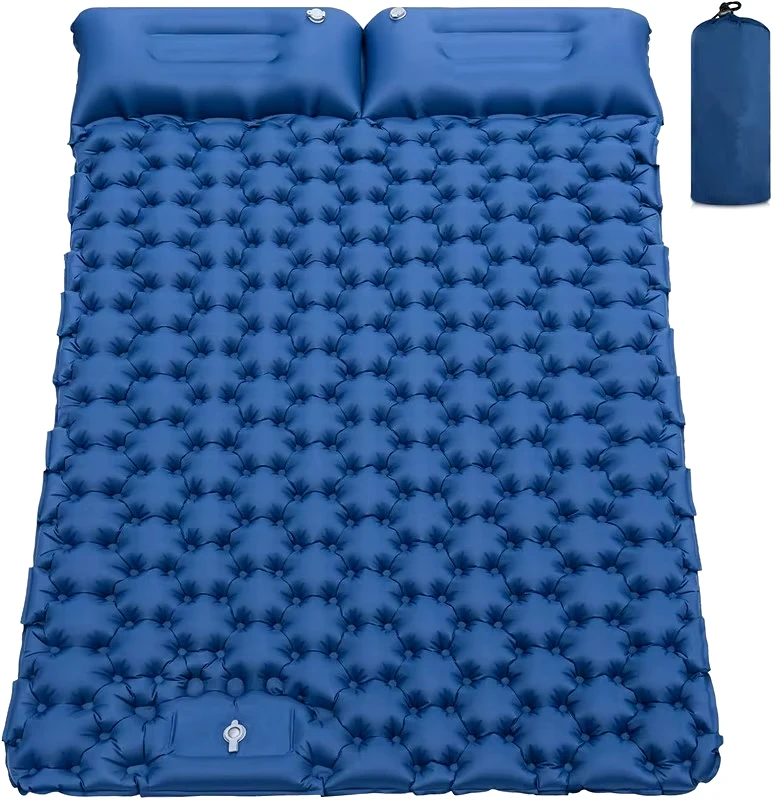 

Camping Air Matt Double Sleeping Pad Inflatable Air Mat with Pillow Air Mattress Nature Hike Waterproof Folding Sleeping Mat