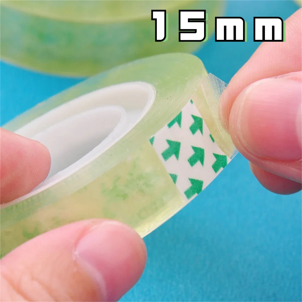 15mm width clear tape 1/2/6 Rolls  school transparent tape office Adhesive Tapes high-viscosity sealant packaging TMJ-001-15mm 