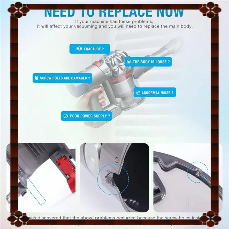 24-часовая доставка, основной корпус в сборе для пылесоса Dyson V7 SV11, основный корпус, сервисная сборка, часть корпуса 968670 -06