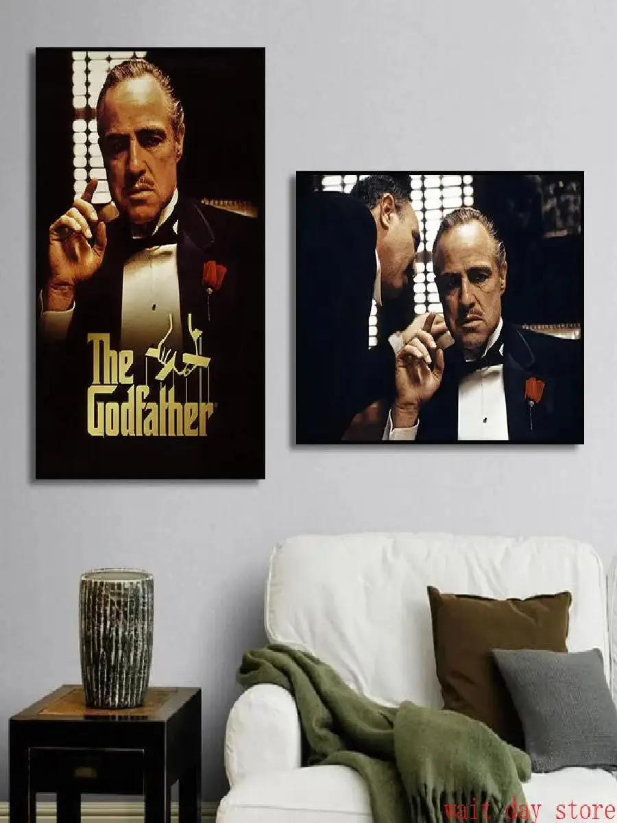 The Godfather Poster  Classic Gangster Movie Art Print Featuring Al Pacino  Vintage Canvas Painting  Wall Decor for Home Room De