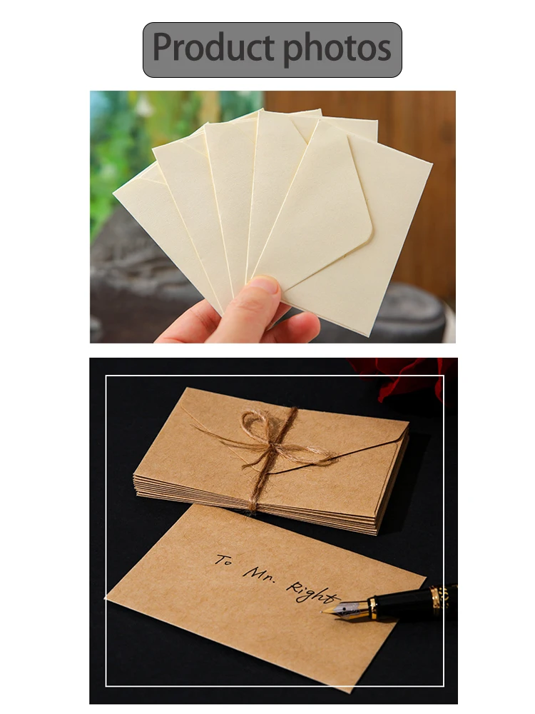 20/50/100 Stück klassische Mini-Fensterumschläge aus Papier – Hochzeitseinladung, Geschenkumschläge, Grußkartenumschläge für Geburtstagsfeiern – Detail 6