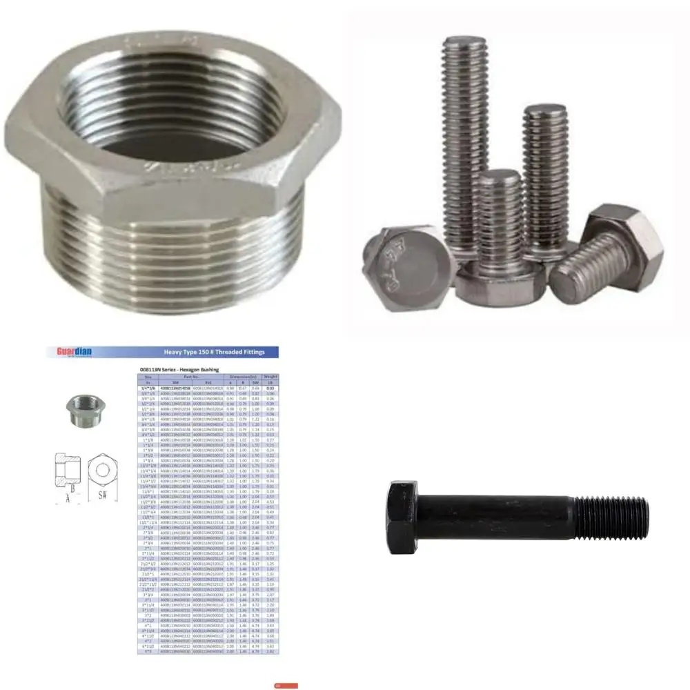 جلبة ملولبة سداسية 304 من الفولاذ المقاوم للصدأ، فئة 150، جلبة تقليل سداسية من 4 بوصة إلى 2 بوصة للتطبيقات الصناعية #1