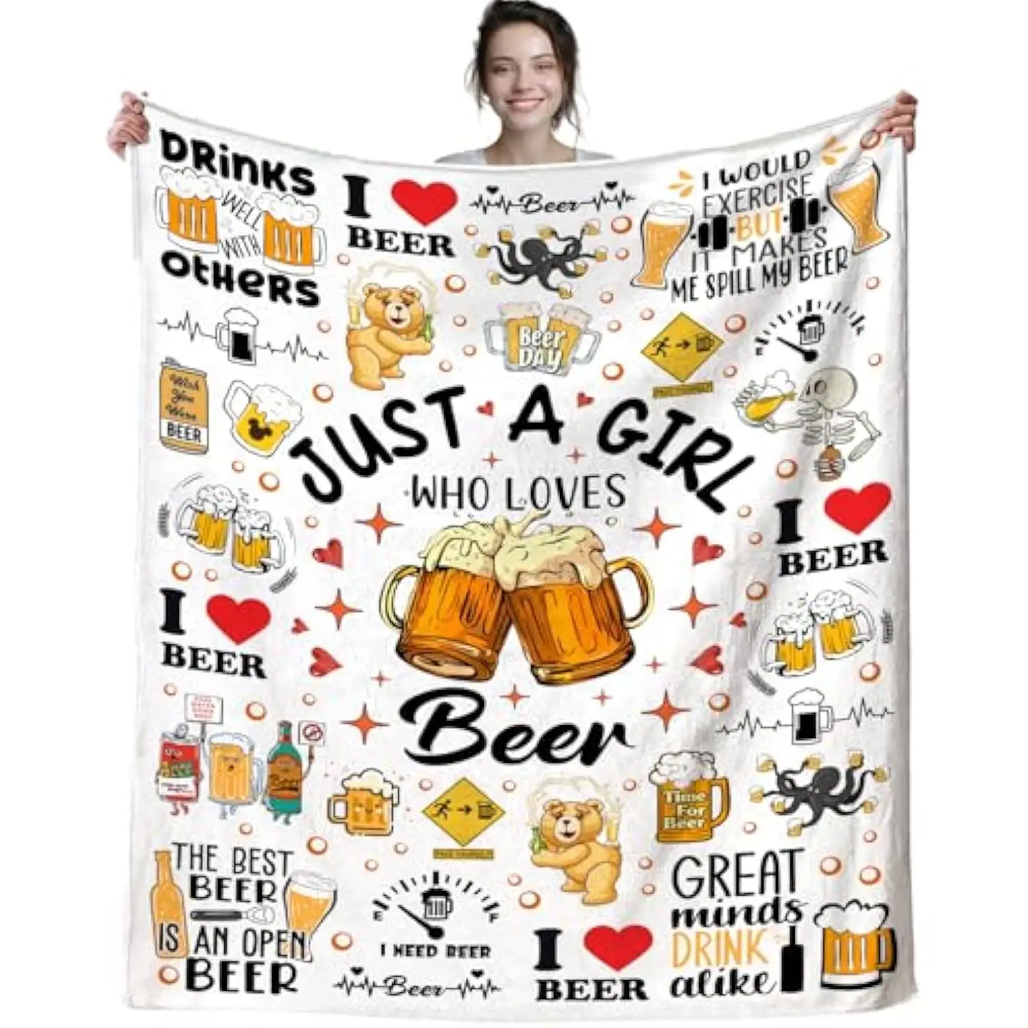 

Забавное одеяло для влюбленных пива для девочек, мягкий плюшевый флис для женщин и взрослых, подарки для питья, декор для бара