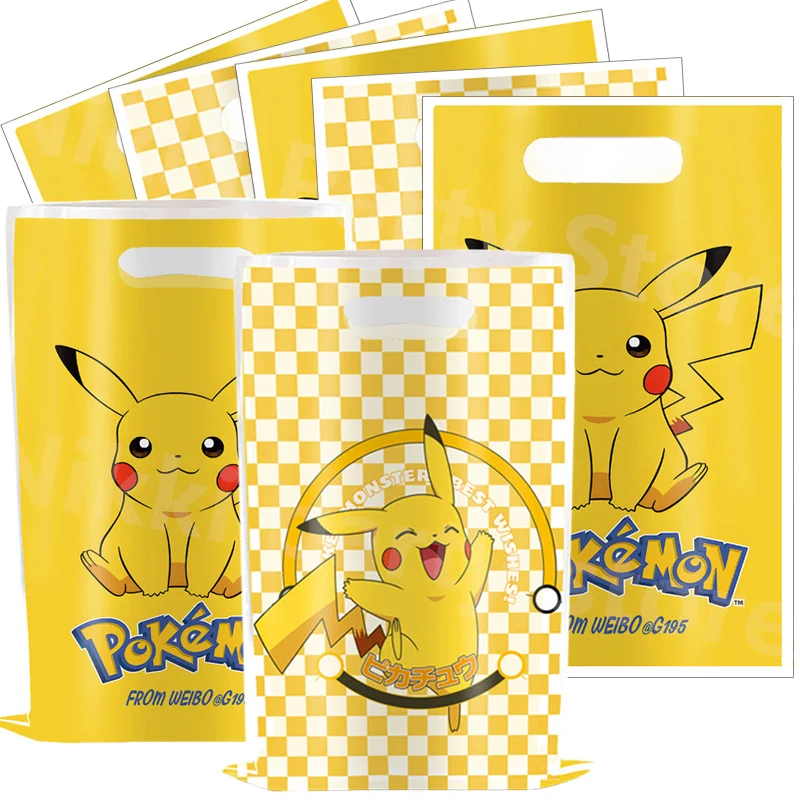 Pokemon Party Bags 16.5*25cm Pikachu Birthday Candy Bag Loot Bag Birthday Party Supplies Decorations Kids Toys Gift Party Favors