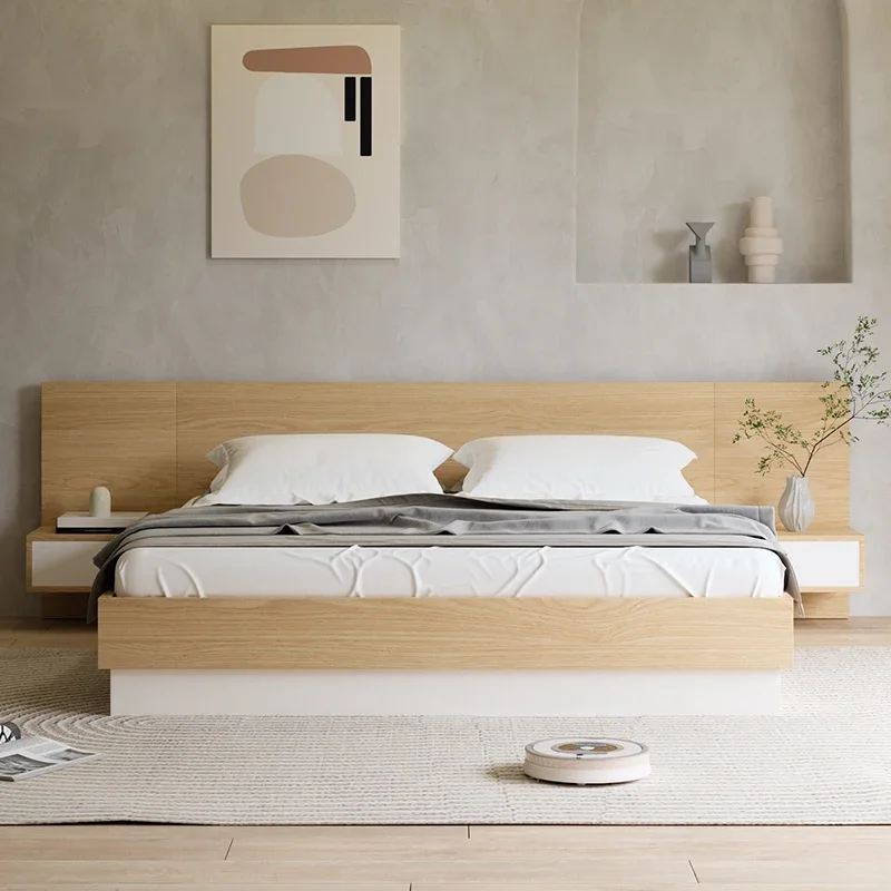 Hotel Storage Wooden Surface Tatami Bed Bedroom Furniture Set Storage Drawers Double Twin Queen MDF Modern for Home