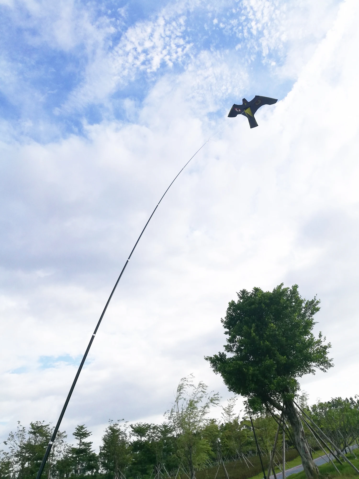 Imagem -02 - Flying Hawk Kite Bird Scarer Grande Águia Kites Espantalho Decoy para Farm Garden Pest Bird Repeller Pólo Telescópico