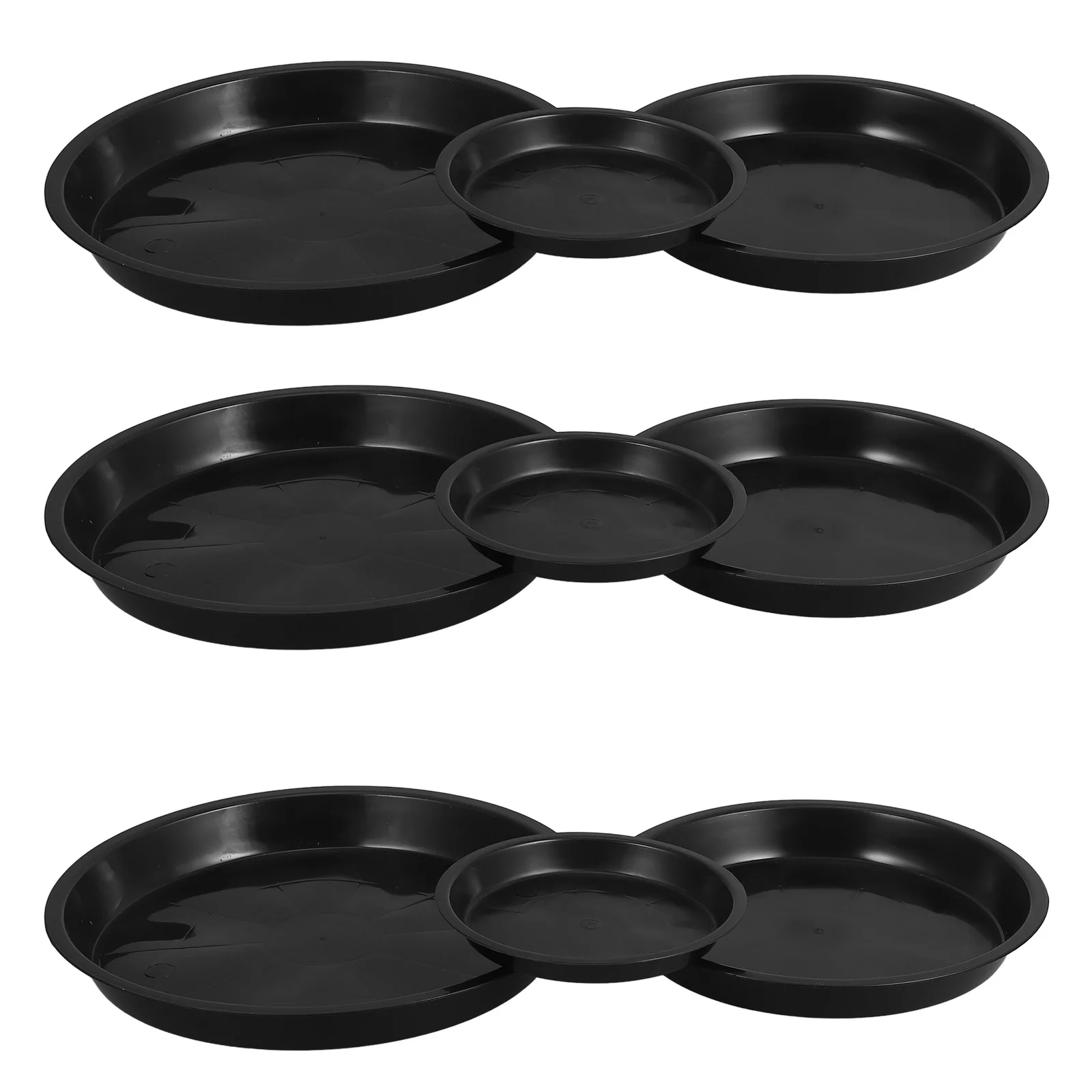 

12pcs Black Plant Saucer Tray Round Pp Drainage Drip Catcher For Indoor Plants Garden Office Succulent Pot Base Water Tray