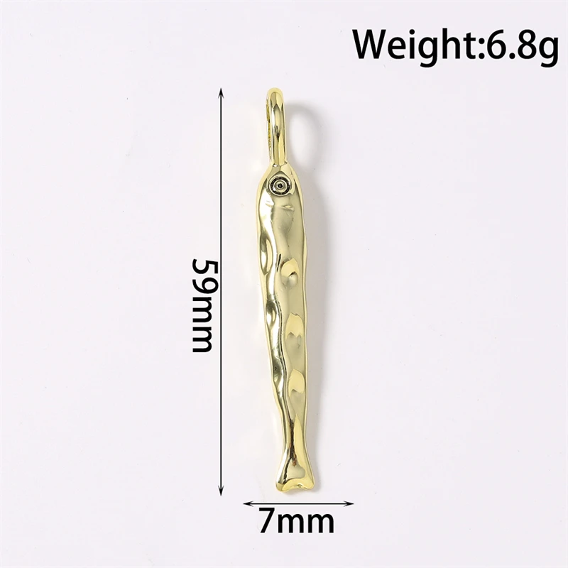 5 Stück 7x59mm süße Gold Silber Farbe Metall Fisch Charms Anhänger für Schmuckherstellung Halsketten Ohrringe Armbänder DIY Bastelbedarf – Detail 1