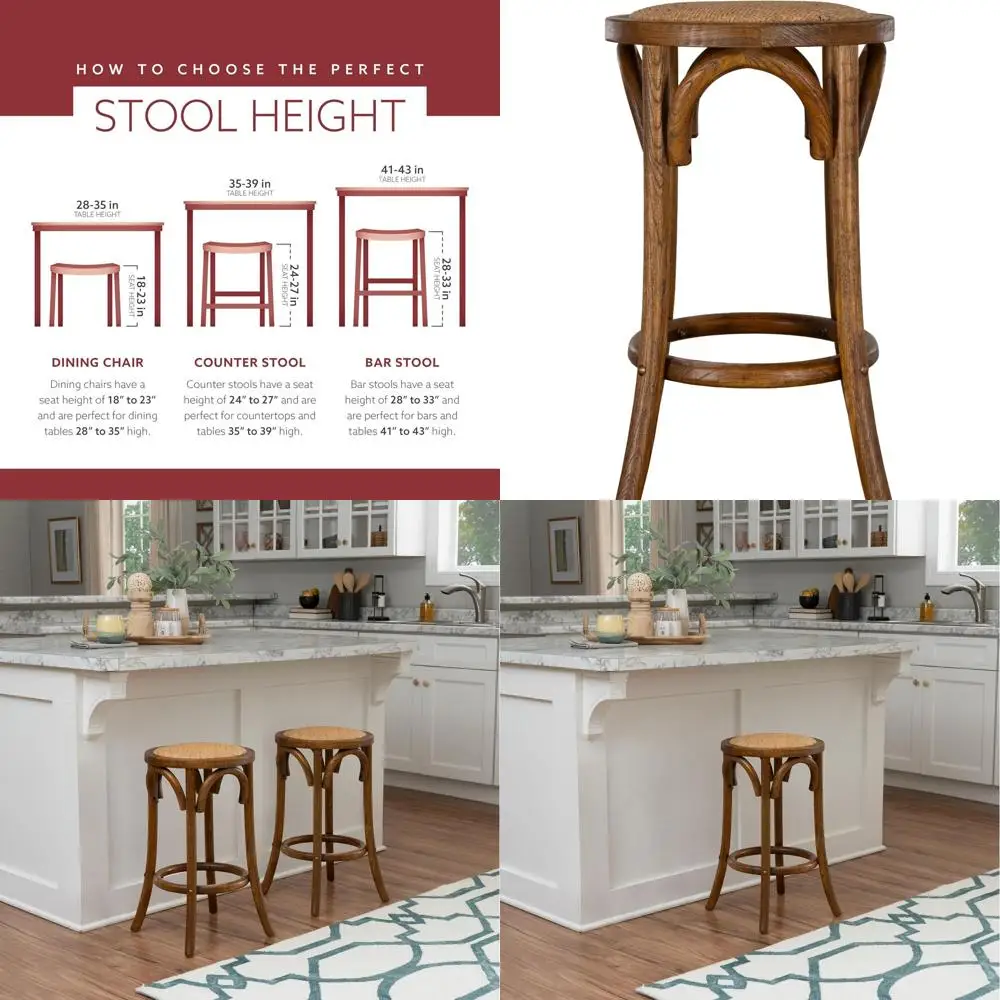 

Walnut Upholstered Back Counter Stool for Home Decor in Tampa
