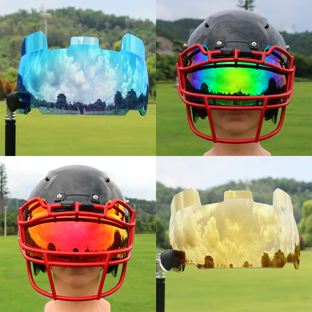 Bubble Football Visor Universal Fit America Football Helmet Rugby Goggles Chrome Eye Shield Face Mask Visors