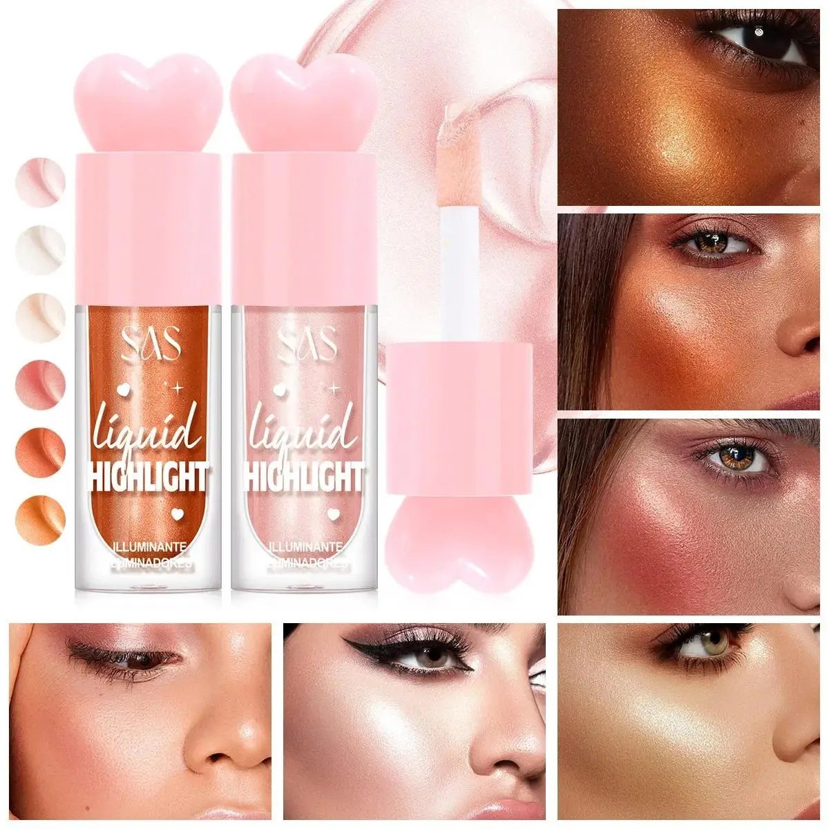 液体ハイライター顔輪郭メイクアップシマー明るく保湿ボディと頬骨エンハンサー