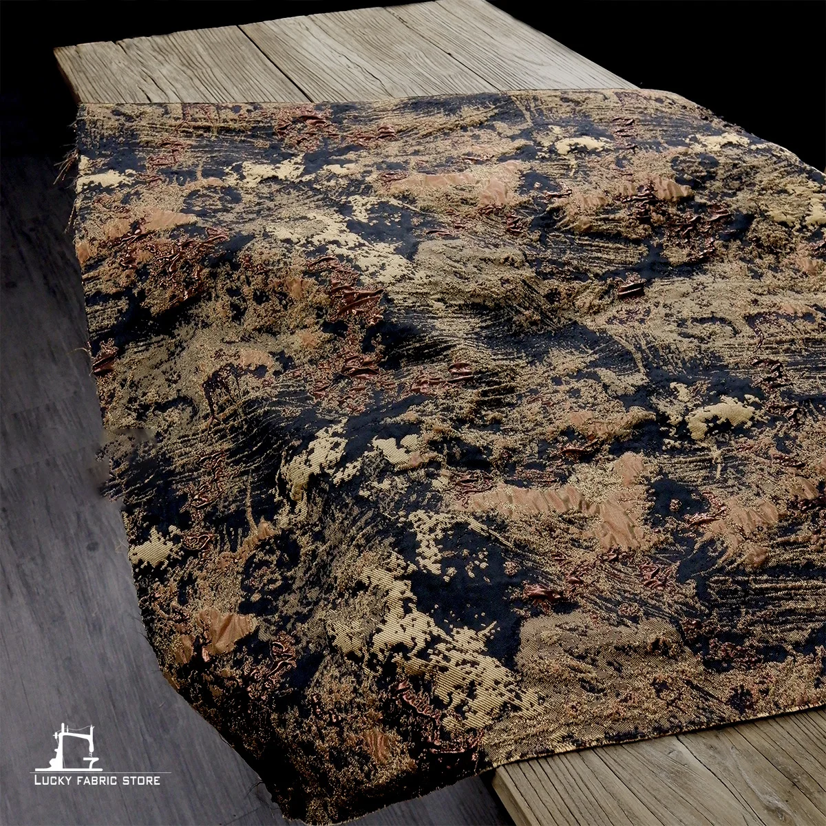 Wasteland terroir, yellow reef relief, three-dimensional stone grain, jacquard texture, fabric, garment cloth, DIY designer fabr