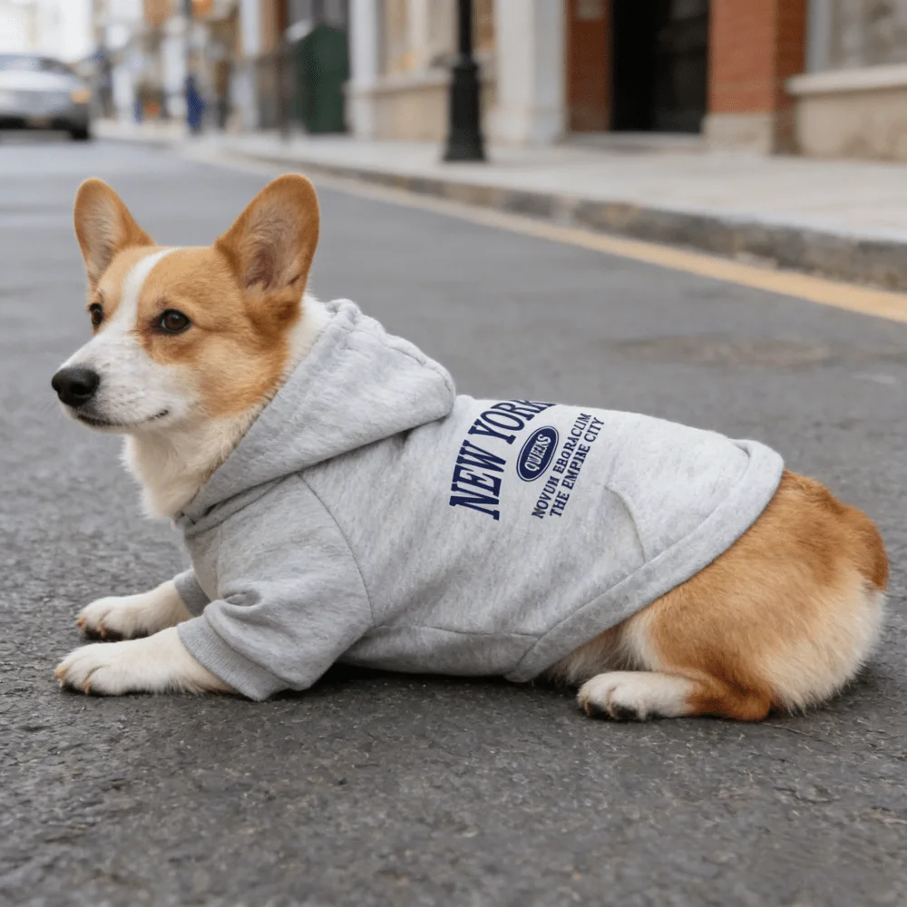 1pc  Letter printed dog hoodie sweatshirt, pocket style pet warm hoodie, suitable for small and medium-sized dogs, cat clothing